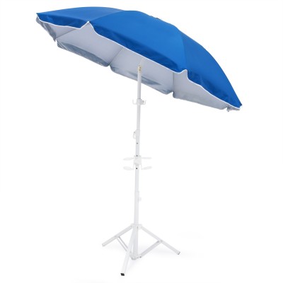 Best Choice Products 5.5ft Beach Umbrella w/ Tripod Base and Carrying Case - Blue   